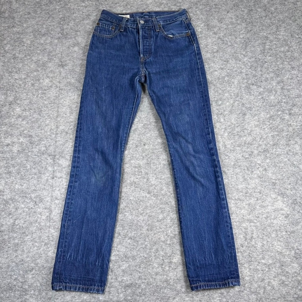 Levi's 501 Premium Jeans Blue Straight Leg High Rise Big E Womens 26